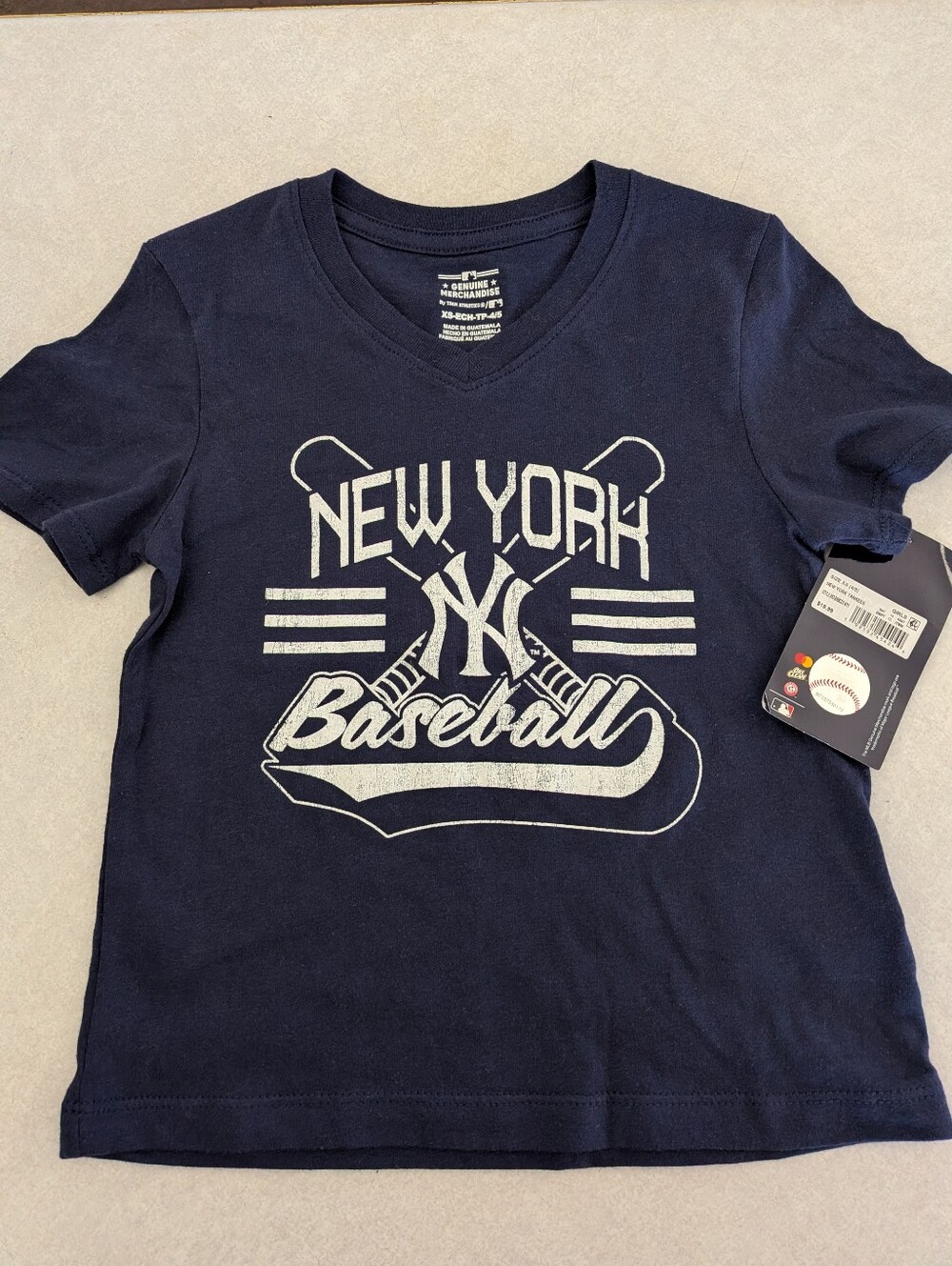 Girls New York Baseball Graphic Tee - Navy